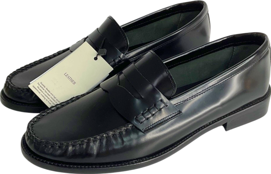 MANGO MNG Black Leather Loafers EU 40 UK 7
