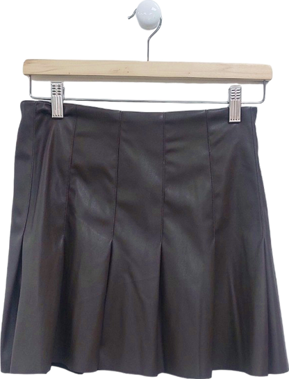 New Look Brown Pleated Skirt UK 8