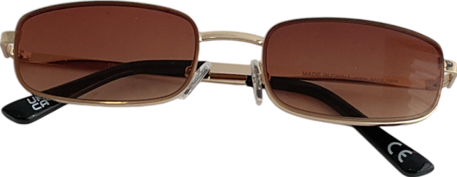ASOS Square Metal Sunglasses With Brown Lens One Size