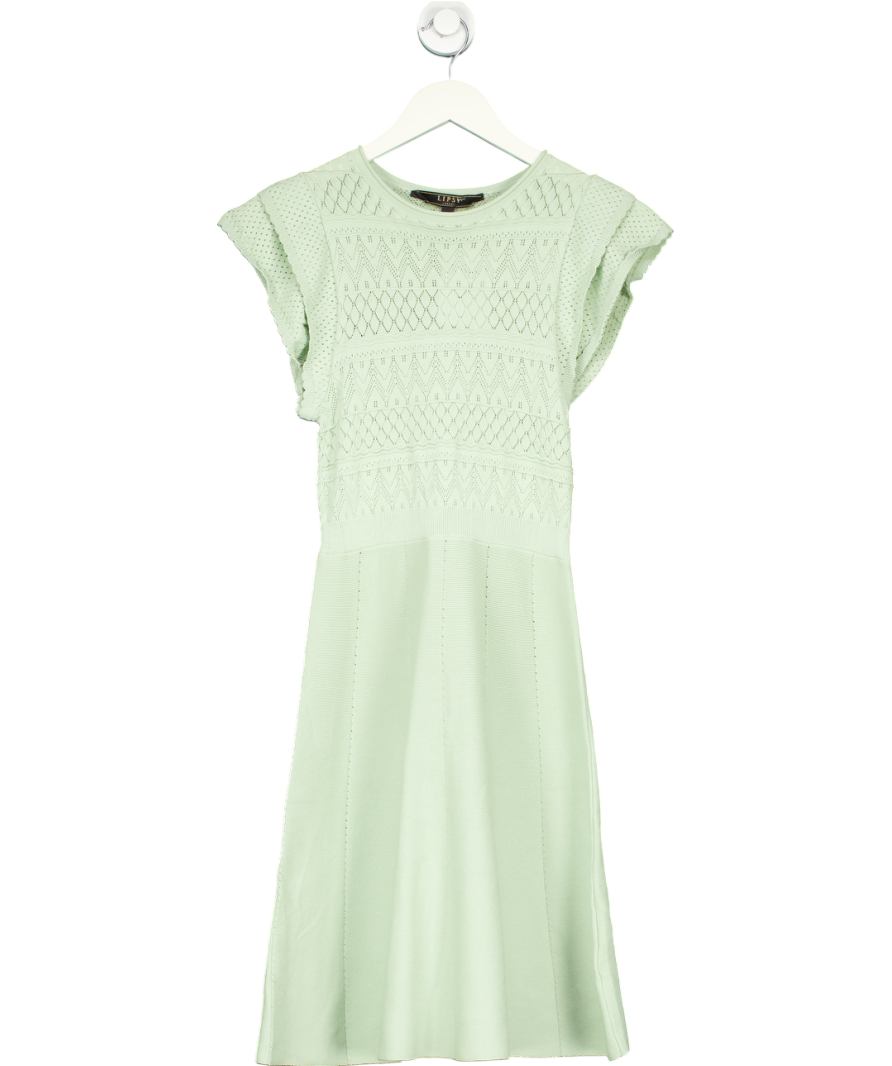 lipsy london Green Crochet Mini Dress UK 8
