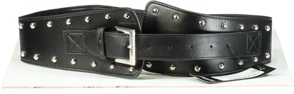 Nasty Gal Black PU Stud Buckle Waist Belt One Size