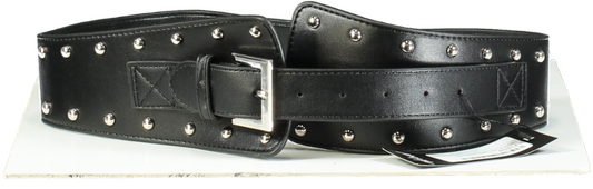 Nasty Gal Black PU Stud Buckle Waist Belt One Size