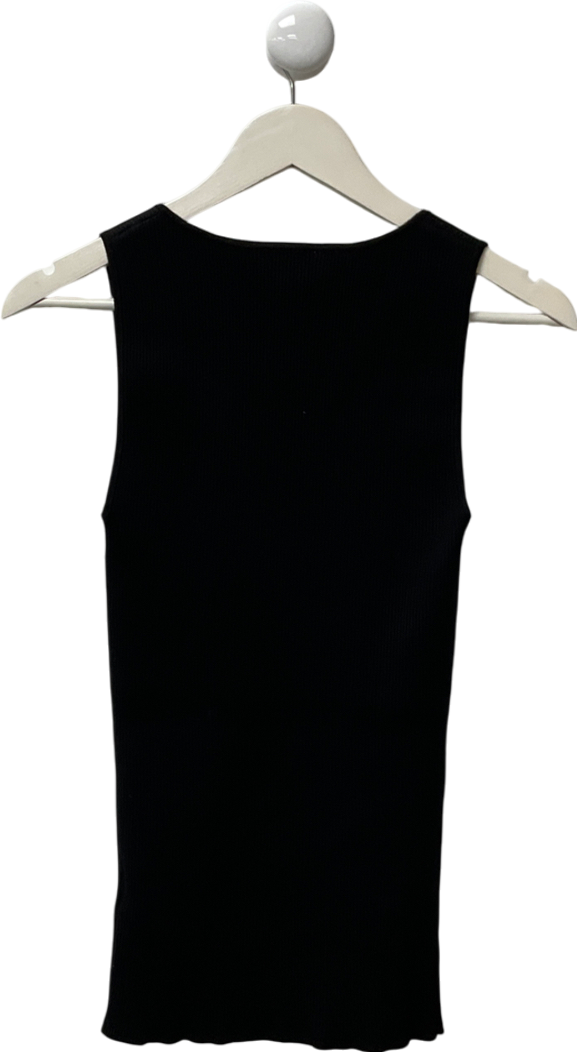 Seraphina Black Knitted Sleeveless V-neck Top UK S