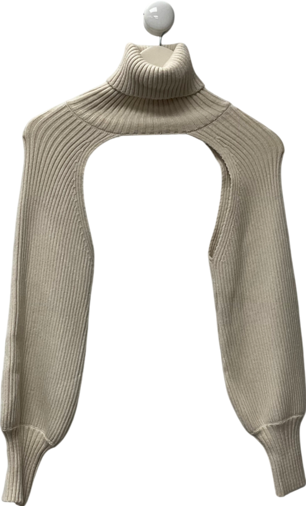 ZARA Cream Knit Arm Warmer Sweater UK M