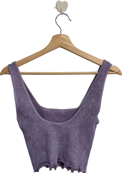 Out From Under Purple Lettuce Edge Acid Wash Tank Top Small