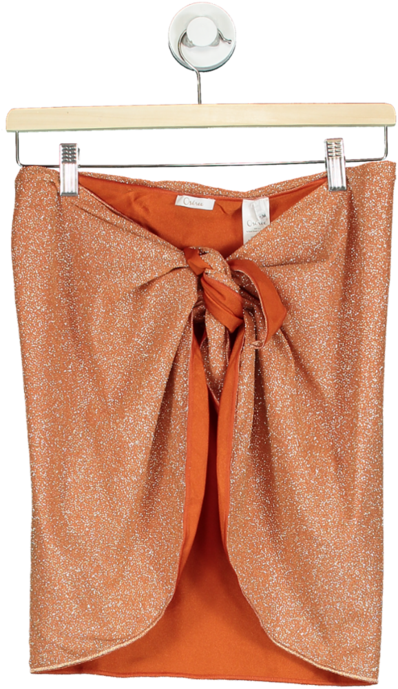 Osèree Orange Glitter Swim Skirt UK S/M