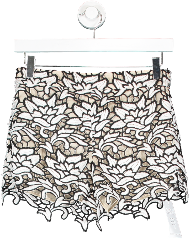 Alice + Olivia Black High Waisted Lace Short UK XS