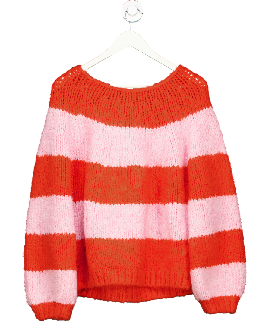 Wyse Red Wool Stripe Jumper UK M/L