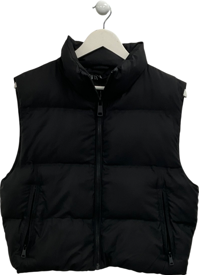 ZARA Black Short Gilet UK M