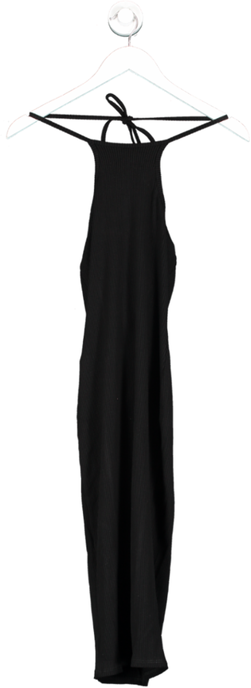 Fashion Nova Black Coraline Snatched High Neck Halter Dress UK S