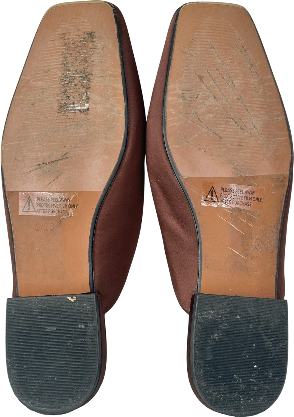 River Island Brown Backless Flat Slip On Mules UK 5 EU 38 👠