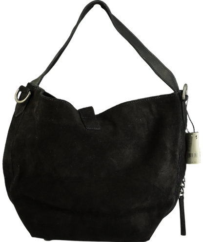 Free People Black Suede Adjustable Strap Shoulder Bag