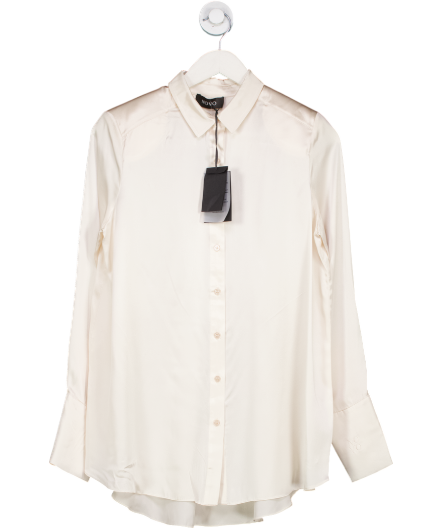 Novo Cream Oversized Silk Shirt UK 6