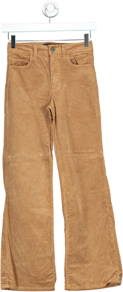 PAIGE Brown Corduroy Flared Trousers UK W23