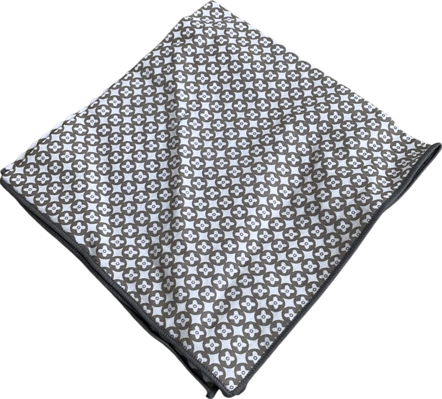 Grey Patterned Square Scarf One Size