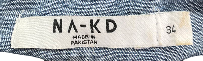 NA-KD Blue Denim Shirt UK 6