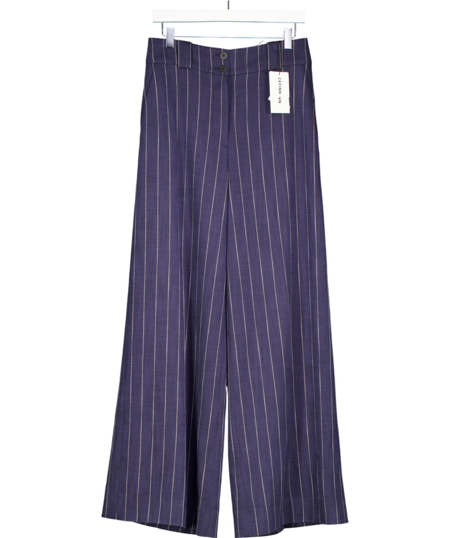 Cefinn Blue Tyler High Waisted Wide Leg Trousers UK 10