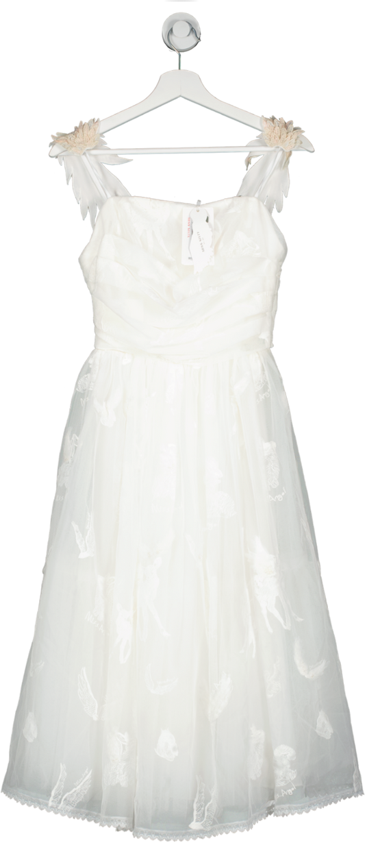 Miss Sixty White Ivory Tulle Angel Olletion Dress With Wing Detail UK XS