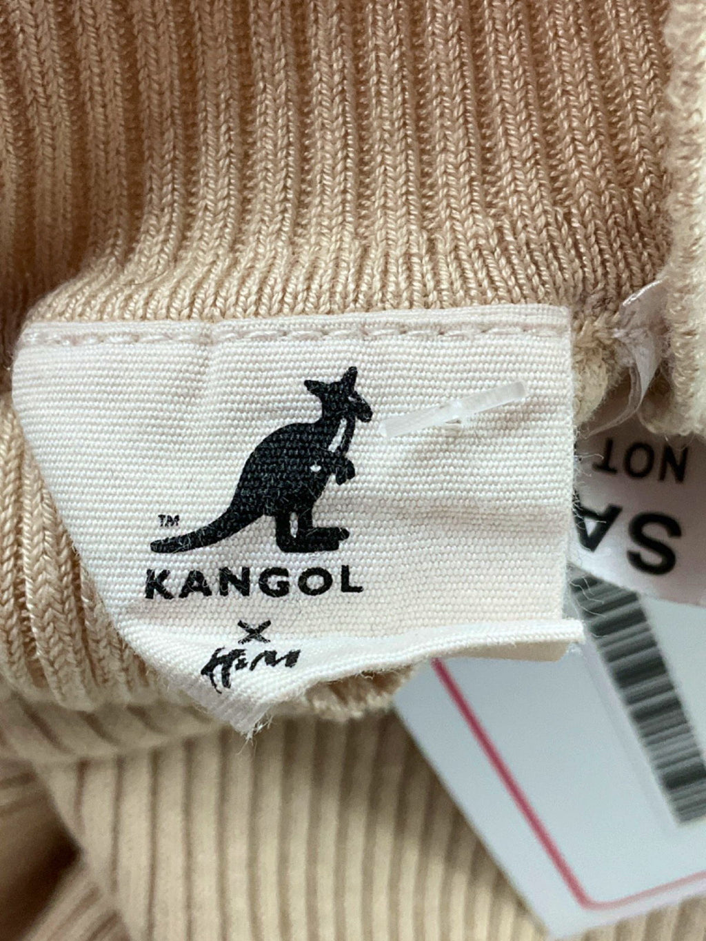 Kangol Beige Ribbed Turtleneck Sweater UK S