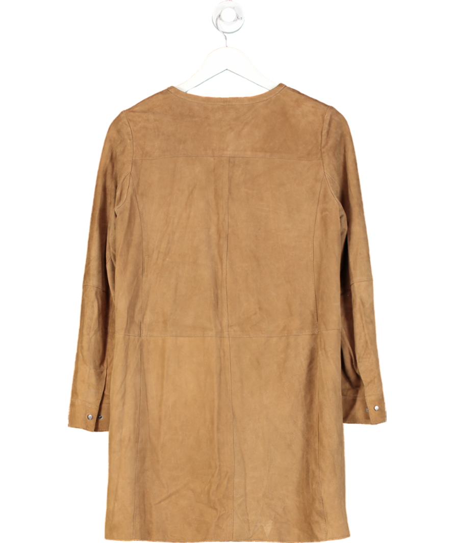 Max Mara Brown Suede Effect Light Jacket UK 8