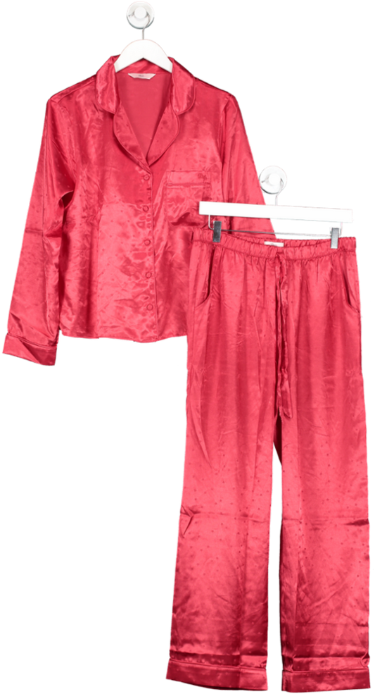 boux avenue Red Star Satin Pyjama Set UK 12