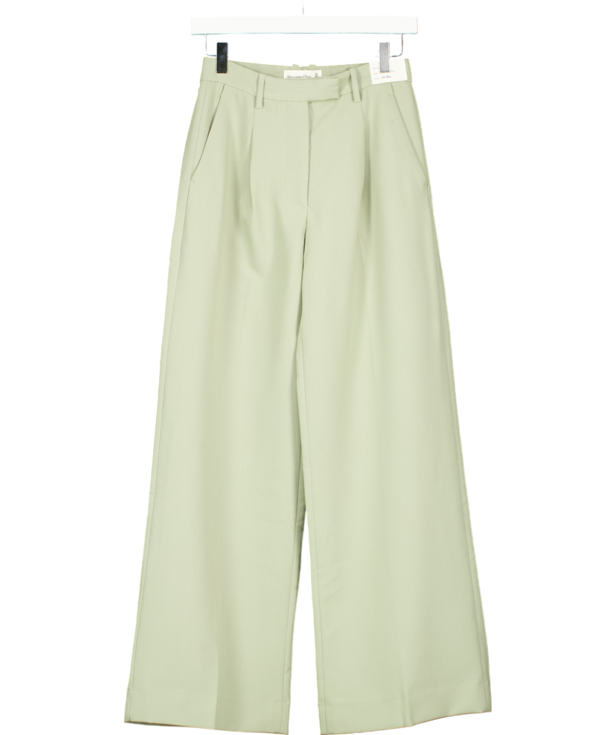 Abercrombie & Fitch Green Tailored Wide Leg Trouser W24