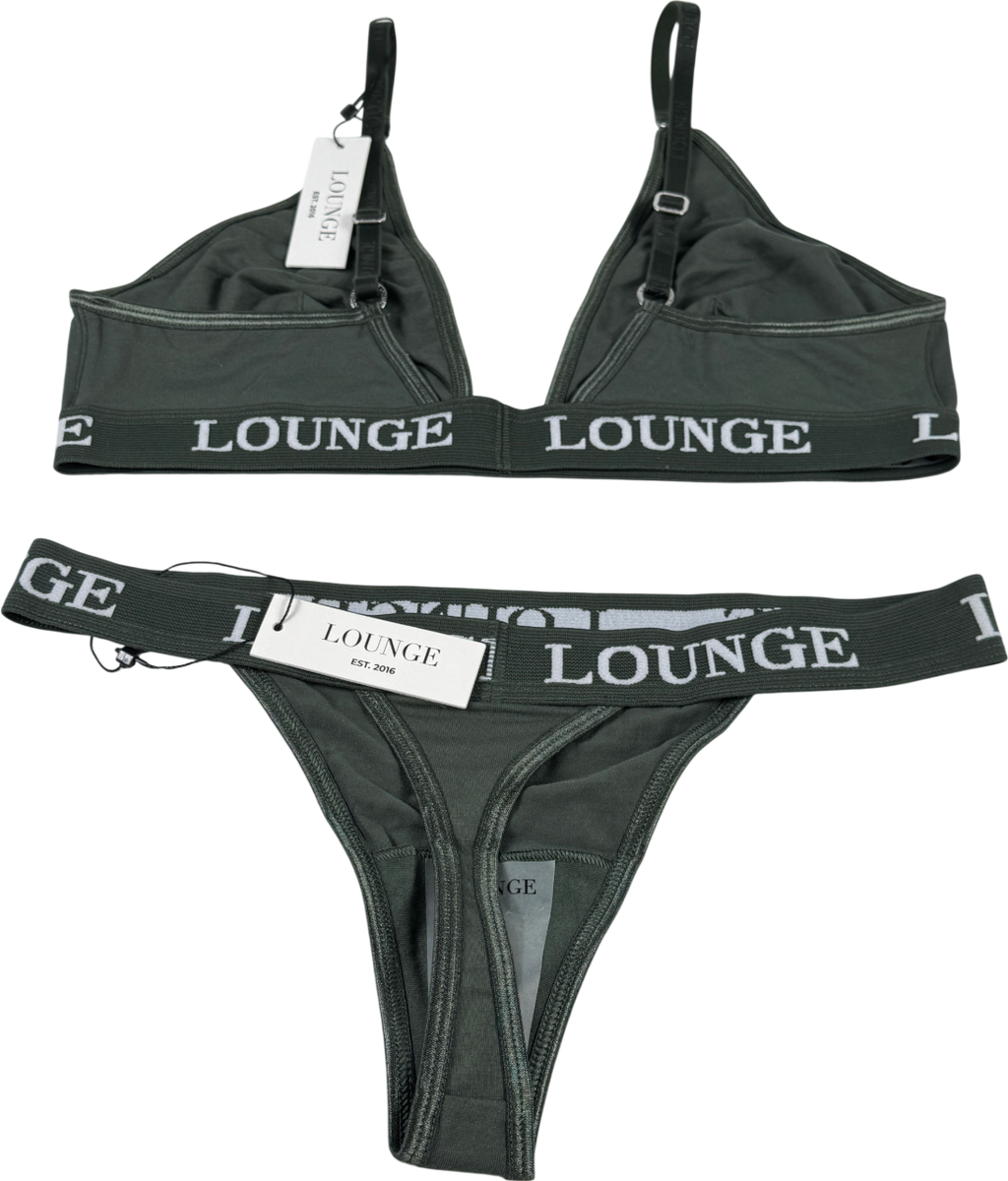 Lounge Underwear Green 2-piece Traingle Bra Uk S+ And Thong Set UK S