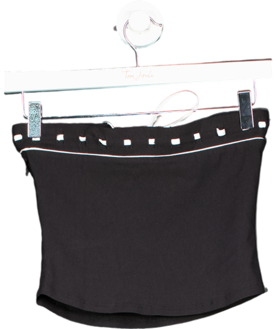 NA-KD Black Seam ribbbon Detailed corset Top UK 6