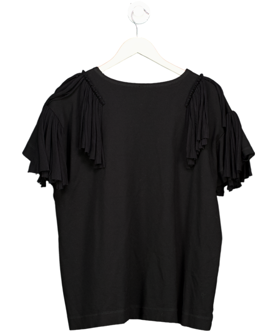 Aesthetics Laundry Black Fringed T-shirt UK XXL