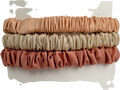 SILKI. Nude Set Of 3 Luxury 100% Mulberry Silk Hair Scrunchies - Nudes One Size