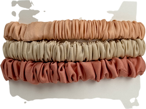 SILKI. Nude Set Of 3 Luxury 100% Mulberry Silk Hair Scrunchies - Nudes One Size