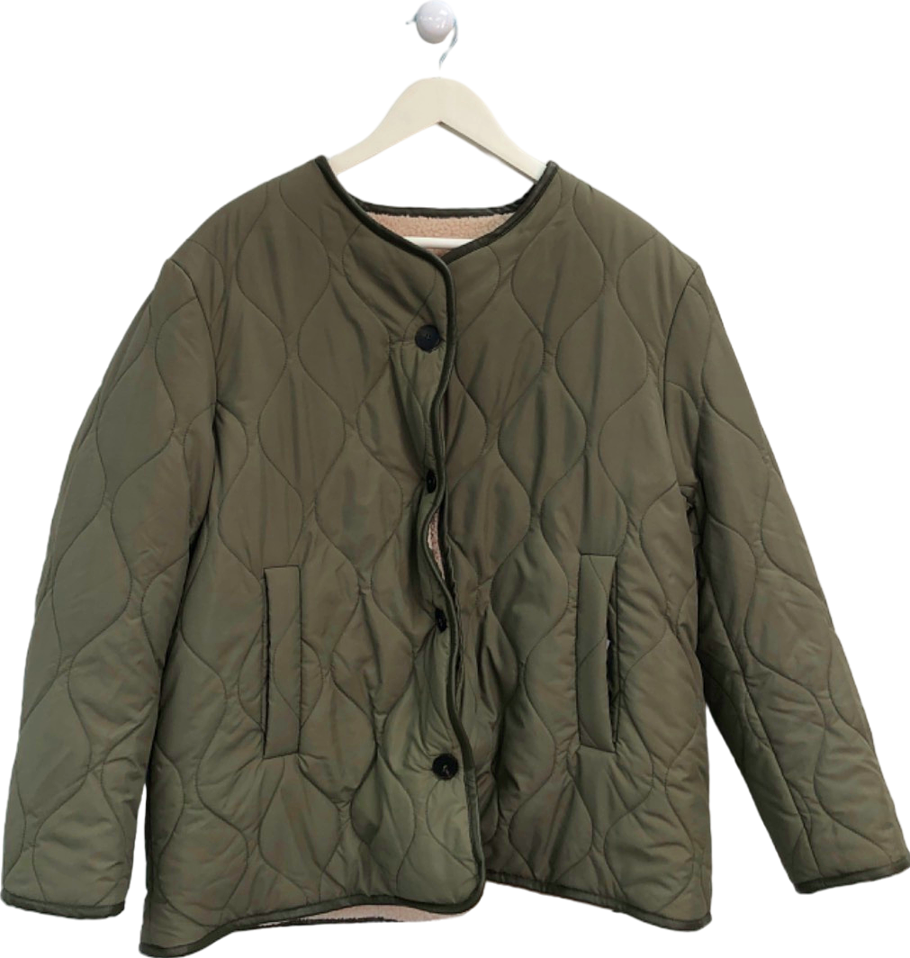 Nasty Gal Khaki Quilted Jacket UK 12