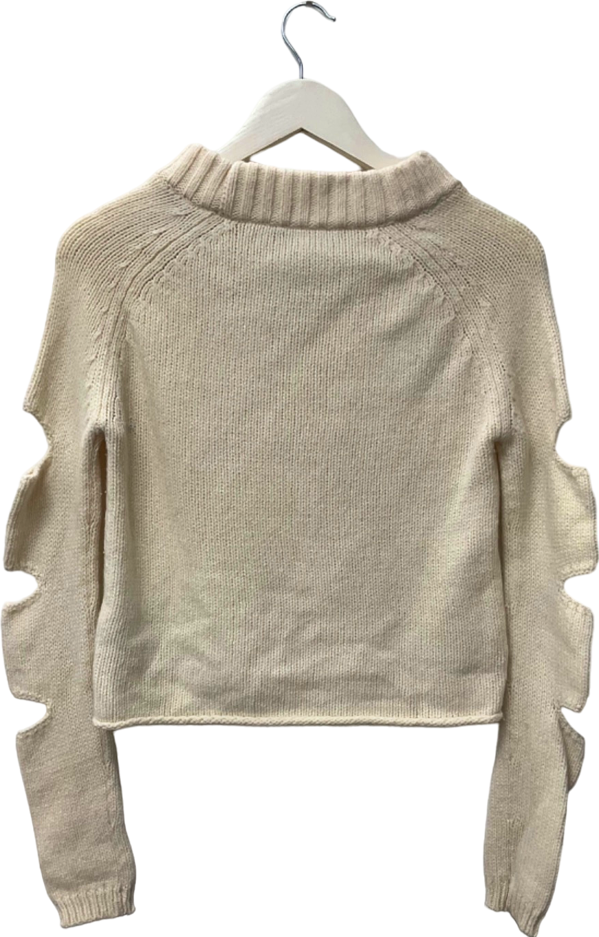 Karen Millen Cream Cut-Out Sleeve Jumper XS