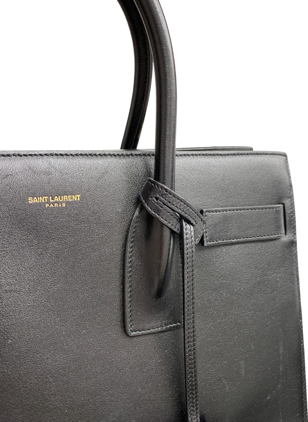 Saint Laurent Black Sac De Jour Leather Tote Bag