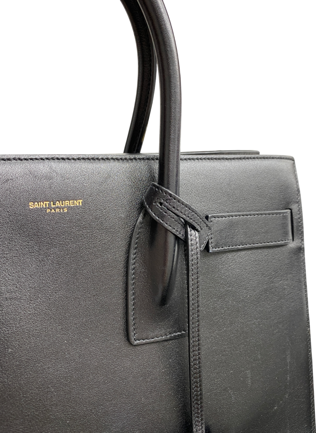 Saint Laurent Black Sac De Jour Leather Tote Bag