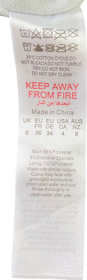 PrettyLittleThing Blue Tiger Print Plunge Wrap Waist Swimsuit UK 8