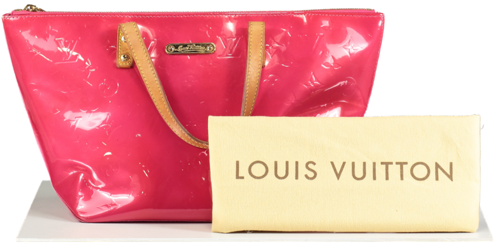 Louis Vuitton Bellvue Handbag In Red Patent Embossed monogram leather