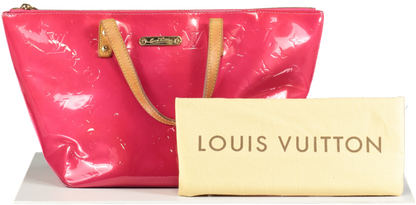 Louis Vuitton Bellvue Handbag In Red Patent Embossed monogram leather