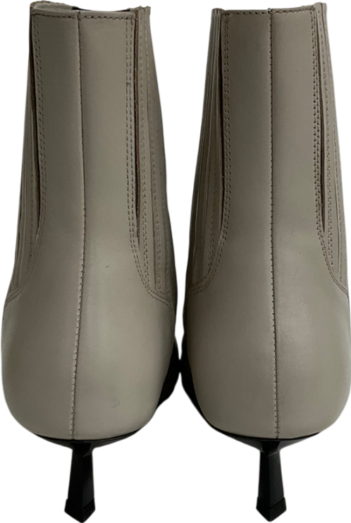 Next Cream Neutral Tabitha Simmons Kitten Heel Elvina Leather Ankle Boots UK 4 EU 37 👠