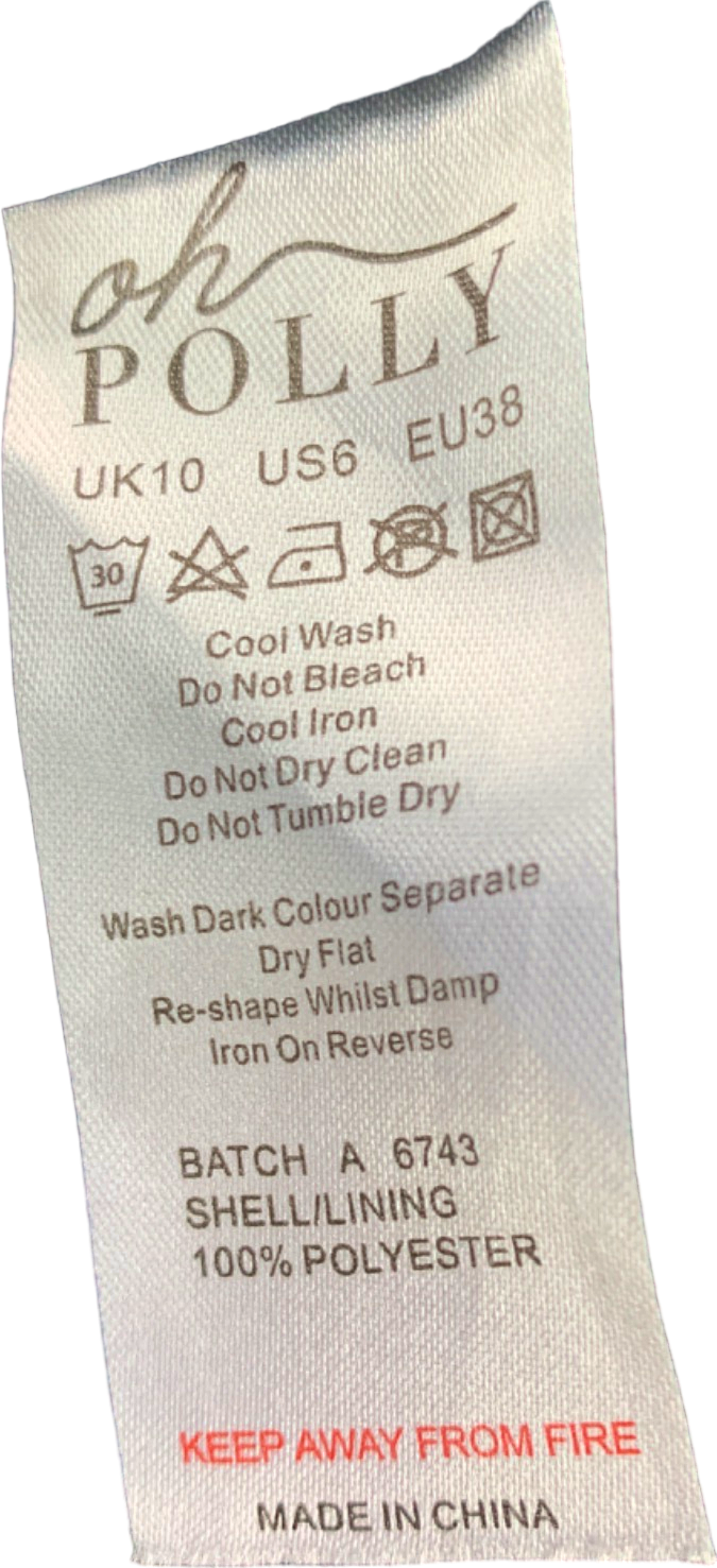 Oh Polly Black Asymmetrical Ruffle Detail Dress UK 10