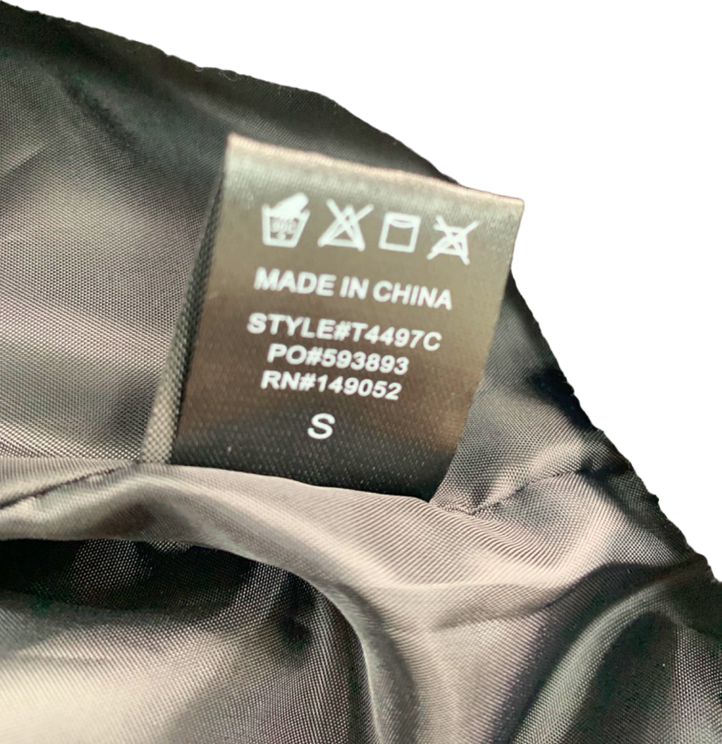 Fashion Nova Black Motor Sport Faux Leather Bomber Jacket S