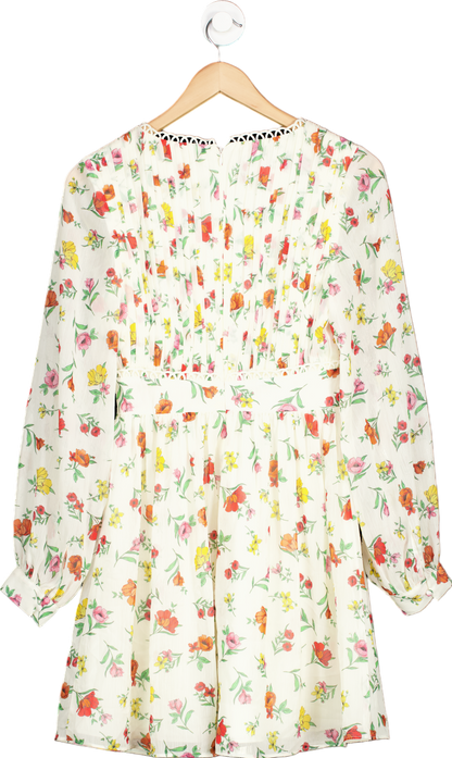 Michelle Keegan Cream Floral Mini Dress UK 8