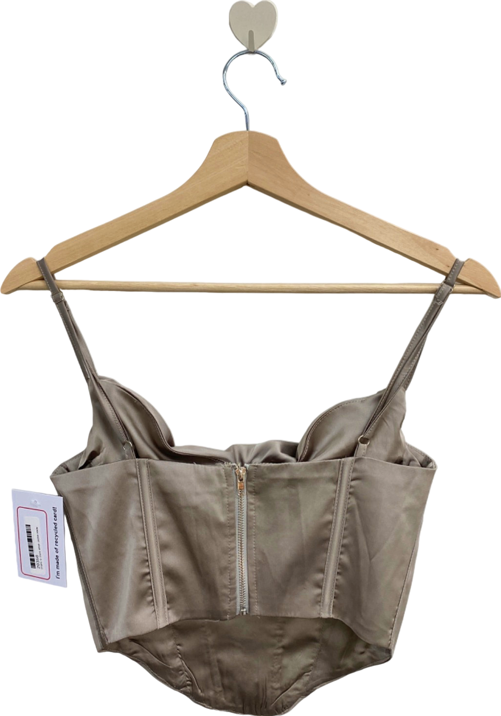Fashion Nova Beige Bustier Crop Top XS UK 4-6