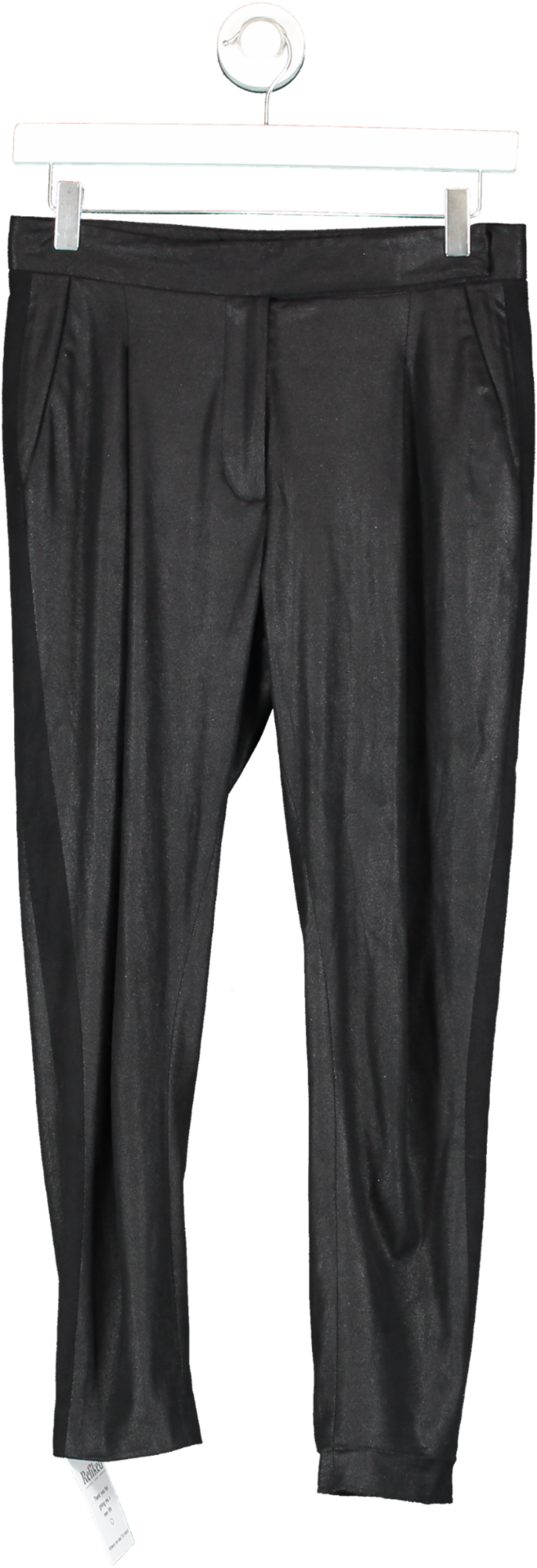 AllSaints Black Cedie Japanese Cloth Trousers UK 6