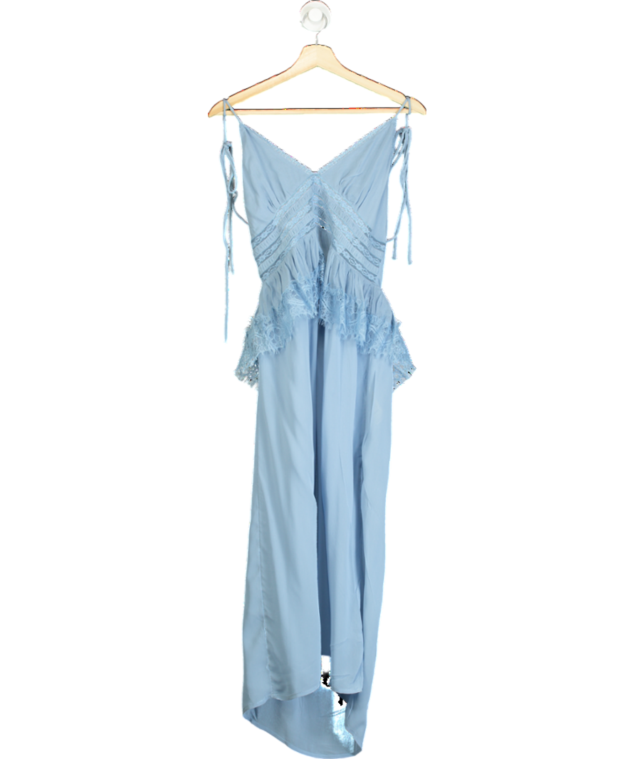 Free People Blue Kiki Slip Sheer Midi Dress UK M