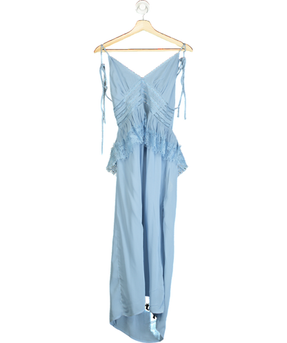 Free People Blue Kiki Slip Sheer Midi Dress UK M