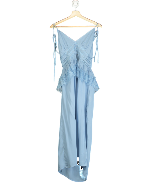 Free People Blue Kiki Slip Sheer Midi Dress UK M