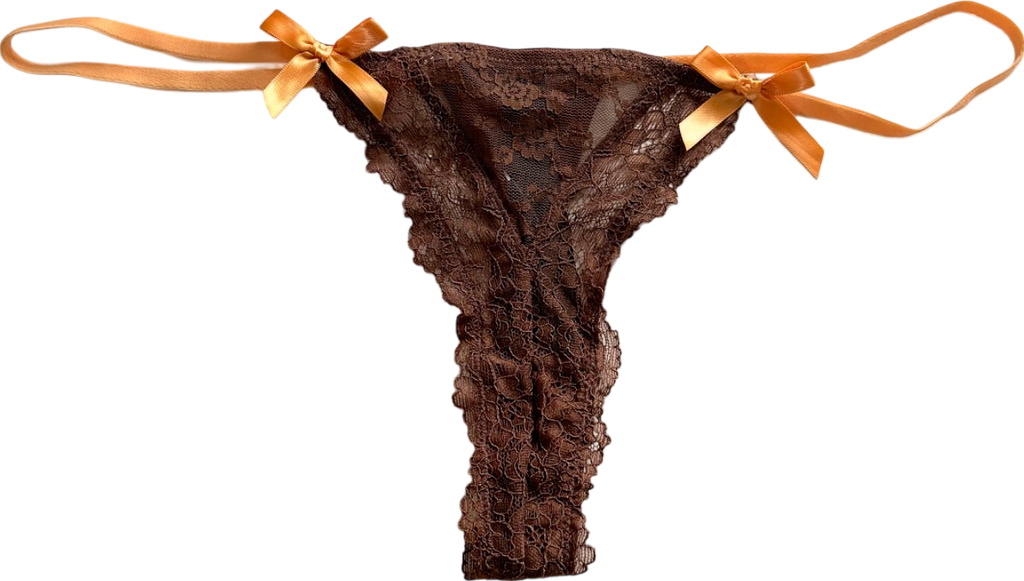 Out From Under Brown Lace Thong UK S