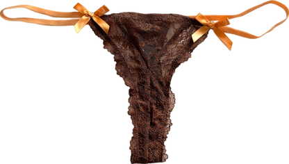 Out From Under Brown Lace Thong UK S