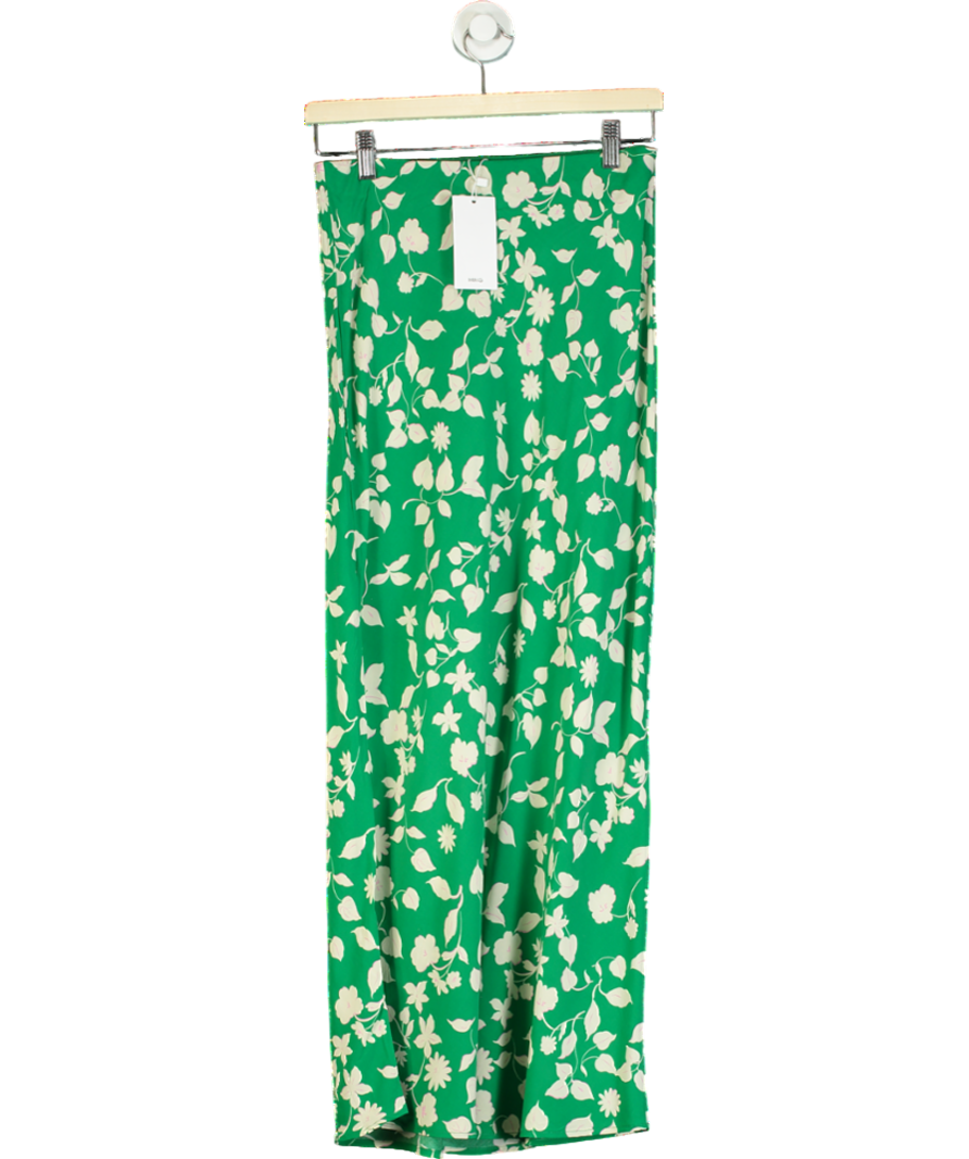 MANGO Green Printed Long Skirt UK S